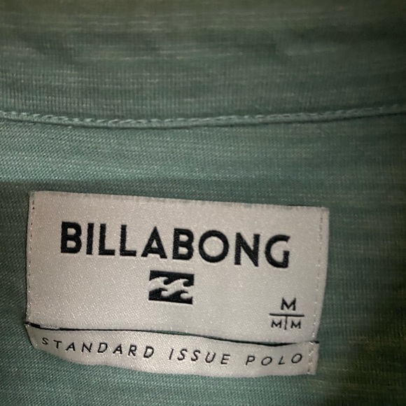 BILLABONG SEA GREEN MEN MEDIUM POLO POCKET SHIRT NWOT EUC - Picture 4 of 7